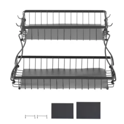 VEVOR 2 Tier Fruit Basket, Countertop Fruits Vegetable Bowl With Banana Hangers, Metal Wire Storage Stand For Kitchen Counter, Black -Target KitchenAid GUEST b7153528 2d3d 44b3 8e97 3fe50425c9fe