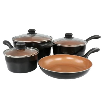 Gibson Home Armada 7 Piece Carbon Steel Nonstick Cookware Set In Black And Copper 9 Gibson Home Armada 7 Piece Carbon Steel Nonstick Cookware Set In Black And Copper - Image 7