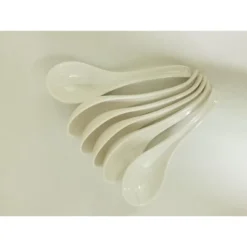 Jiallo Melamine Japanese Soup Spoon Set Of 6 White Serving Spoons For Ramen Pho Wonton Noodle Dumpling -Target KitchenAid GUEST b741fef6 756d 43da b0da e852d796ec3d