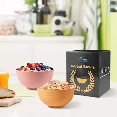 Itopfox BPA Free Unbreakable Wheat Straw Cereal Bowls - Microwave & Dishwasher Safe Soup And Salad Bowls, Set Of 8, Multicolor 8 Itopfox BPA Free Unbreakable Wheat Straw Cereal Bowls - Microwave & Dishwasher Safe Soup And Salad Bowls, Set Of 8, Multicolor - Image 6