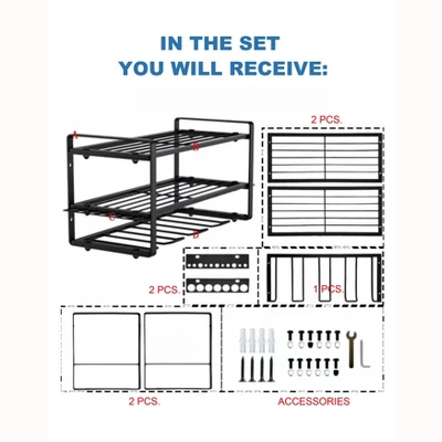 Fortune Candy 2-Tier Tool Organizer Wall Mount, 4 Slots For Cordless Tool Storage, Utility Rack Suitable For Garage/Workshop/Pegboard 6 Fortune Candy 2-Tier Tool Organizer Wall Mount, 4 Slots For Cordless Tool Storage, Utility Rack Suitable For Garage/Workshop/Pegboard - Image 4
