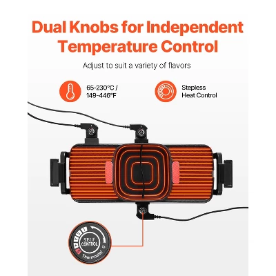 VEVOR Hot Pot with Grill, 2300W 2-in-1 Electric Smokeless Grill and Hot Pot, Removable Shabu-shabu Hotpot with Non-stick Pan, Black 6 VEVOR Hot Pot with Grill, 2300W 2-in-1 Electric Smokeless Grill and Hot Pot, Removable Shabu-shabu Hotpot with Non-stick Pan, Black - Image 4