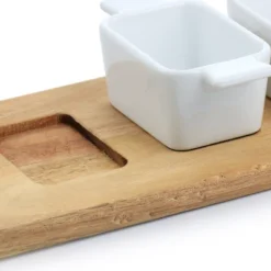 Gibson Elite Gracious Dining 5 Piece Fine Ceramic Tidbit Dish Set With Acacia Wood Base -Target KitchenAid GUEST b8752176 0638 4ba2 bc31 0cdccd149028