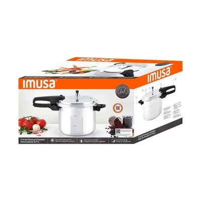 IMUSA 7qt Stovetop Natural Finish Basic Pressure Cooker - Silver: Aluminum, Locking Lid, Cool Touch Handle, Hand Wash 3 IMUSA 7qt Stovetop Natural Finish Basic Pressure Cooker - Silver: Aluminum, Locking Lid, Cool Touch Handle, Hand Wash