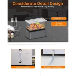 96QT Electric Commercial Food Warmer, 12x8QT Steam Table Stainless Steel Bain Marie Countertop W/Acrylic Shield Temperature Control & Lid For Buffet -Target KitchenAid GUEST b958ce17 a733 4f98 861e 2b63e31c1ac6