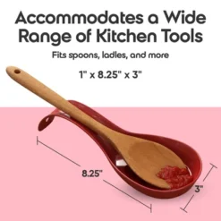 Omniware Simsbury Spoon Rest - Stoneware Kitchen Spoon Holder, Heat-Resistant With Lead-Free Glaze, 8.25” With Arched Handle, Dishwasher Safe (Red) -Target KitchenAid GUEST b9604598 5c37 4444 8473 2fa893113220