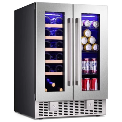 R.W.FLAME Beverage Fridge With Dual-Zone Cooler And Glass Door, 24-Inch Under Counter Design,Built-in Or Freestanding, Smart Touchscreen 10 R.W.FLAME Beverage Fridge With Dual-Zone Cooler And Glass Door, 24-Inch Under Counter Design,Built-in Or Freestanding, Smart Touchscreen - Image 8