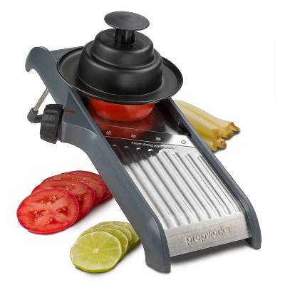 Prepworks Dial And Slice Chef's Mandoline: ABS & Stainless Steel Vegetable Slicer, Dishwasher-Safe, Black/Gray 8 Prepworks Dial And Slice Chef's Mandoline: ABS & Stainless Steel Vegetable Slicer, Dishwasher-Safe, Black/Gray - Image 6