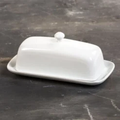 Bia Cordon Bleu 901114 Porcelain Covered 2-Piece Butter Dish 8.25" X 3.5" White
