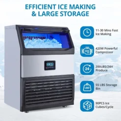 Acekool Commercial Ice Maker Machine, 200Lbs/24H With 65Lbs Storage, Stainless Steel,Auto Clean, 90 Cubes In 11-18 Mins With Water Filter -Target KitchenAid GUEST ba3f5a92 c215 4b16 affe c4be42755075