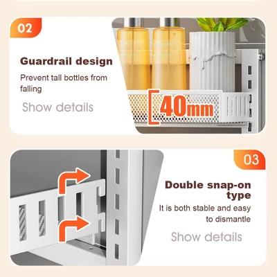 Adjustable Over The Door Organizer, 6-Tier Metal Hanging Door Organizer, Metal Spice Rack Shelves Door Wall Mounted 4 Adjustable Over The Door Organizer, 6-Tier Metal Hanging Door Organizer, Metal Spice Rack Shelves Door Wall Mounted - Image 2