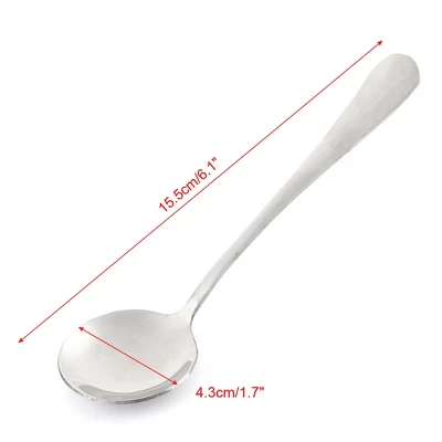 Unique Bargains Home Restaurant Stainless Steel Round Head Soup Spoon 6.1'' Long Silver Tone 1 Pc 3 Unique Bargains Home Restaurant Stainless Steel Round Head Soup Spoon 6.1'' Long Silver Tone 1 Pc