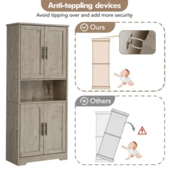 70 Inch Tall Kitchen Pantry Cabinet, Freestanding Storage Cabinet With 4 Doors And Adjustable Shelves For Dining Room -Target KitchenAid GUEST bac5a7fe 0892 47b4 a5e6 0264f0300a50