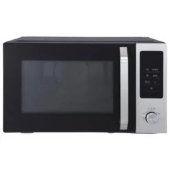 Magic Chef 1.0 Cubic Feet Stainless Countertop Microwave And Air Fryer, 10 Power Levels, Included Air Frying Rack, Crisper Tray, And Grill Rack, Black