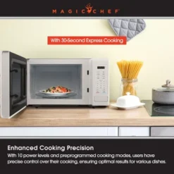 Magic Chef 0.9 Cubic Feet 900 Watt Small Stainless Countertop Microwave Oven For Compact Spaces W/ 6 Pre Programmed Cooking Modes, White 10 Magic Chef 0.9 Cubic Feet 900 Watt Small Stainless Countertop Microwave Oven For Compact Spaces W/ 6 Pre Programmed Cooking Modes, White -Target KitchenAid GUEST bbb80a37 a760 4dbf b148 7a8cf7d4d214