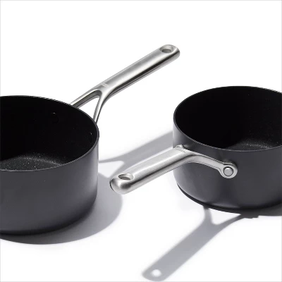 OXO 4pc Ceramic Pro Non-Stick Sauce Pan Set Gray: Aluminum Cookware, Dishwasher-Safe, Induction & Gas Compatible 4 OXO 4pc Ceramic Pro Non-Stick Sauce Pan Set Gray: Aluminum Cookware, Dishwasher-Safe, Induction & Gas Compatible - Image 2