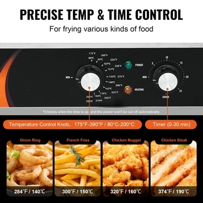 VEVOR Commercial Deep Fryer, Dual Tank 3500W Electric Countertop Fryer, 2 X 9Qt / 8.5L Double Oil Fryer With 2 Baskets, 1mm Thickened Stainless Steel 6 VEVOR Commercial Deep Fryer, Dual Tank 3500W Electric Countertop Fryer, 2 X 9Qt / 8.5L Double Oil Fryer With 2 Baskets, 1mm Thickened Stainless Steel - Image 4