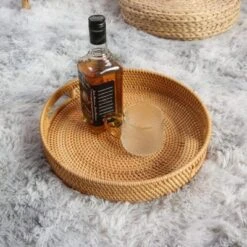 BRINJOY 11.8" Round Woven Tray With Handles - Natural Rattan Coffee Table Decor, Serving Tray For Kitchen & Home 9 BRINJOY 11.8" Round Woven Tray With Handles - Natural Rattan Coffee Table Decor, Serving Tray For Kitchen & Home -Target KitchenAid GUEST bc303028 c549 4fe2 942b 08c9a71de0b3 1