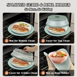 Itopfox 2 In 1 Silicone Microwave Splatter Cover & Mat, Multi-use Kitchen Trivet, Pot Holder, Drying & Baking Pad, Utensil Rest, Counter Protector -Target KitchenAid GUEST bcbad4dc c504 488b b6ce f319356d4074