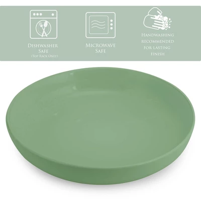 Elanze Designs Bistro Glossy Ceramic 8.5 Inch Dinner Bowls Set Of 4, Sage Green 3 Elanze Designs Bistro Glossy Ceramic 8.5 Inch Dinner Bowls Set Of 4, Sage Green