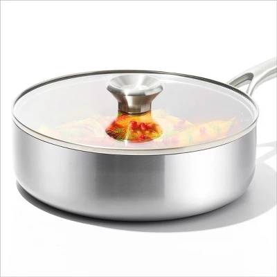 OXO 2pc Mira Tri-Ply Stainless Steel Frypan Set Silver: Cookware Set, Kitchen, Dishwasher-Safe, Gas & Induction Compatible 5 OXO 2pc Mira Tri-Ply Stainless Steel Frypan Set Silver: Cookware Set, Kitchen, Dishwasher-Safe, Gas & Induction Compatible - Image 3