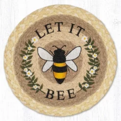 Earth Rugs Let It Bee Printed Round Trivet – 10" Braided Jute Hot Pad -Target KitchenAid GUEST bd965558 ef67 4829 8e4b 3163cae89a64