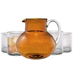 Artland Iris 90oz Hand Blown Pitcher & Set Of 4 14oz DOF Glasses, Lead-Free Bubble Shape Glassware For Stylish Serving And Dining -Target KitchenAid GUEST bdd4f5f5 258b 467b adc2 868665e1ed1f