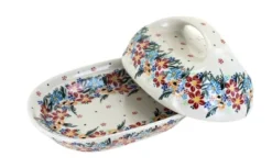 Blue Rose Polish Pottery 331 Vena Butter Dish