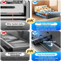 Expandable Carbon Steel Pull Out Cabinet Organizer, Slide Out Drawer With Adhesive For Kitchen, Pantry, Bathroom Vanity -Target KitchenAid GUEST bddf26ad d072 4943 8080 83d4ef90af1a