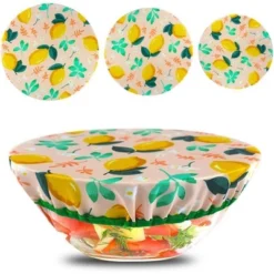 "Acekool 3-Piece Stretch Bowl Covers - Reusable Cotton Food Covers In 3 Sizes (8", 9", 10") With Elastic Edge, Lemon Pattern" -Target KitchenAid GUEST bdfe05ab d1ee 42c1 8315 b5e2e1f0c3a0