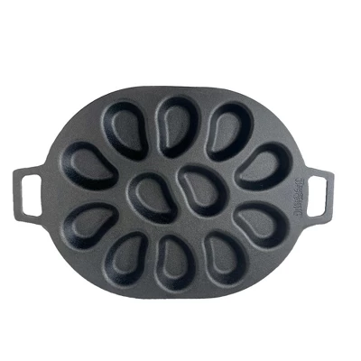 Bayou Classic 7413 Cast Iron 12 Shellfish Shaped Oyster Grill And Serve Kitchen Cooking Pan For Shucked Or Half-Shell Seafood, Black 3 Bayou Classic 7413 Cast Iron 12 Shellfish Shaped Oyster Grill And Serve Kitchen Cooking Pan For Shucked Or Half-Shell Seafood, Black