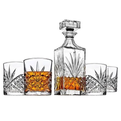 Godinger Silver 5pc Dublin Crystal Decanter Whiskey Set: Hand Wash, Dishwasher-Safe, Includes 4 Glasses, 30oz Decanter 6 Godinger Silver 5pc Dublin Crystal Decanter Whiskey Set: Hand Wash, Dishwasher-Safe, Includes 4 Glasses, 30oz Decanter - Image 4