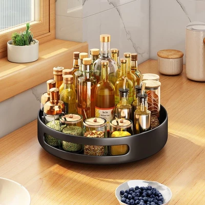 Metal Round Turntable Organizer 360° Rotating Storage Rack Pantry Organizers And Storage Countertop Spice Rack Storage Containers Organizer 9 Metal Round Turntable Organizer 360° Rotating Storage Rack Pantry Organizers And Storage Countertop Spice Rack Storage Containers Organizer - Image 7