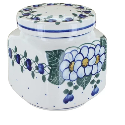 Blue Rose Polish Pottery 31B WR Unikat Medium Canister 3 Blue Rose Polish Pottery 31B WR Unikat Medium Canister