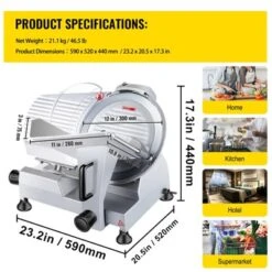 VEVOR Commercial Meat Slicer, 320W Electric Deli Food Slicer, 12 Inch Carbon Steel Blade Electric Food Slicer, 350-400RPM Meat Slicer, 0-0.6 Inch -Target KitchenAid GUEST bf0690fc 7cfd 4670 ae18 626441961481