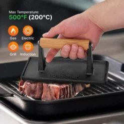 NutriChef Cast Iron Grill Press , Black -Target KitchenAid GUEST bf1e770c 2256 4631 9c20 09398284fa3c