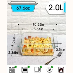 Itopfox Square Glass Baking Dish With Lid, Microwave, Oven & Dishwasher Safe Bakeware For Casseroles, Desserts & More -Target KitchenAid GUEST bf481c37 d8ae 4fa2 9f69 607032595f7a