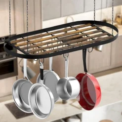 FURNIinspire Kitchen Rack 33" Oval Cookware Hanging Pot Rack Ceiling Mount Organizer 12 Hooks Pots Pans Storage Kitchen, Black, 33.54"*17.36"*1.56" 13 FURNIinspire Kitchen Rack 33" Oval Cookware Hanging Pot Rack Ceiling Mount Organizer 12 Hooks Pots Pans Storage Kitchen, Black, 33.54"*17.36"*1.56" -Target KitchenAid GUEST bf86eab6 8c7d 421e 8eba 585b6f3f35e7