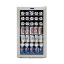 Whynter BR-128WS 120 Can Freestanding Beverage Refrigerator Cooler With Lock Stainless Steel
