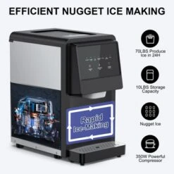 SOZT Ice Maker 70 Lbs./24-hour Self-Cleaning Countertop Nugget Ice Dispenser With 6 Lbs. Ice Storage, Stainless Steel -Target KitchenAid GUEST bf8acefe 46b4 446f 94ab 10b80d28d0e1