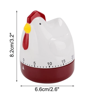 Unique Bargains Home Kitchen Cooking Chicken Shaped Mechanical Alarm Timer White Red 3 Unique Bargains Home Kitchen Cooking Chicken Shaped Mechanical Alarm Timer White Red