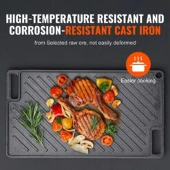 VEVOR Reversible Grill/Griddle, 9.7"x16.7" Pre-Seasoned Cast Iron Griddle, Rectangular Double Burner Griddle Pan With Handles, Flat Top Plate, Black 12 VEVOR Reversible Grill/Griddle, 9.7"x16.7" Pre-Seasoned Cast Iron Griddle, Rectangular Double Burner Griddle Pan With Handles, Flat Top Plate, Black -Target KitchenAid GUEST c01e373b 22c5 4eed 8709 d9ca401a0942