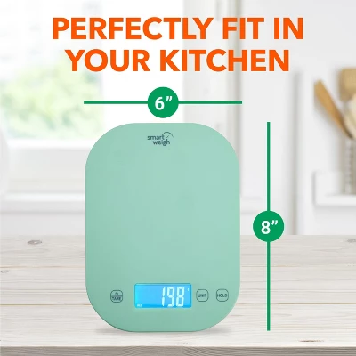 Smart Weigh Digital Food Scale - 11-pound Capacity - Mint Green 8 Smart Weigh Digital Food Scale - 11-pound Capacity - Mint Green - Image 6