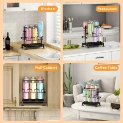 SEVOBAL Stanley 40 Oz Water Bottle Organizer With Handle Kitchen Storage For Stanley Cup Accessories Mug Organizer, Black, 16.19"*10.34"*2.93" -Target KitchenAid GUEST c06de9c9 26b7 4109 8e9e 836a9795d00a