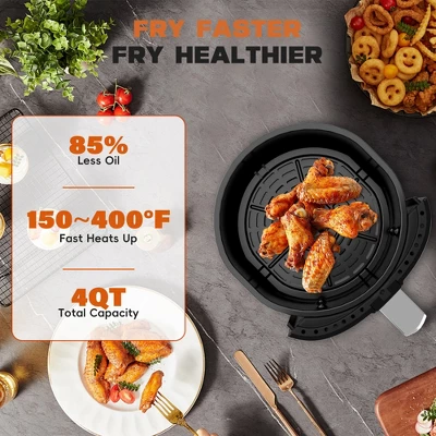 WHALL Air Fryer, 4QT Touchscreen Air Fryers With View Window, Air Fry, Bake, Broil, Dehydrate, Roast, Reheat, 12 Presets, Less Oil 4 WHALL Air Fryer, 4QT Touchscreen Air Fryers With View Window, Air Fry, Bake, Broil, Dehydrate, Roast, Reheat, 12 Presets, Less Oil - Image 2