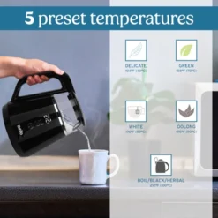 NELO Electric Kettle With 5 Temperature Control Presets, Large Digital Temperature Display, Multi-Colored LED Indicator Lights, BPA-Free, 1 Liter -Target KitchenAid GUEST c0f15a5a 1823 4622 8231 d3b5ba45cb18