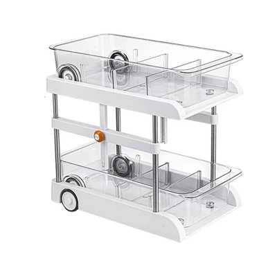 1 Pack 2 Tier Under Sink Organizer,Under Cabinet Organizer With Sliding Drawer Multifunctional Storage Shelves Pull Out Cabinet Organizer For Kitchen 11 1 Pack 2 Tier Under Sink Organizer,Under Cabinet Organizer With Sliding Drawer Multifunctional Storage Shelves Pull Out Cabinet Organizer For Kitchen - Image 9