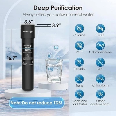 Waterdrop 15UA Under Sink Water Filter System, Under Counter Water Filter Direct Connect To Kitchen Faucet, Extra RF15 Replacement Filter 4 Waterdrop 15UA Under Sink Water Filter System, Under Counter Water Filter Direct Connect To Kitchen Faucet, Extra RF15 Replacement Filter - Image 2