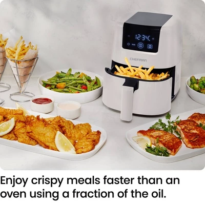 Chefman 2qt TurboFry Touch Digital Air Fryer White: 900W, Dishwasher-Safe Parts, 1-Year Warranty, 6lb Capacity 4 Chefman 2qt TurboFry Touch Digital Air Fryer White: 900W, Dishwasher-Safe Parts, 1-Year Warranty, 6lb Capacity - Image 2
