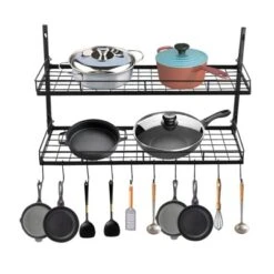 YIYIBYUS Hanging Pot Rack Wall Mounted 2 Tiers Pot And Pan Hanging Rack With 10 Hooks Kitchen Pan And Pot Hanger For Pot Storage Rack 13 YIYIBYUS Hanging Pot Rack Wall Mounted 2 Tiers Pot And Pan Hanging Rack With 10 Hooks Kitchen Pan And Pot Hanger For Pot Storage Rack -Target KitchenAid GUEST c18751cb 3390 4a35 8eff dd39101ac00f